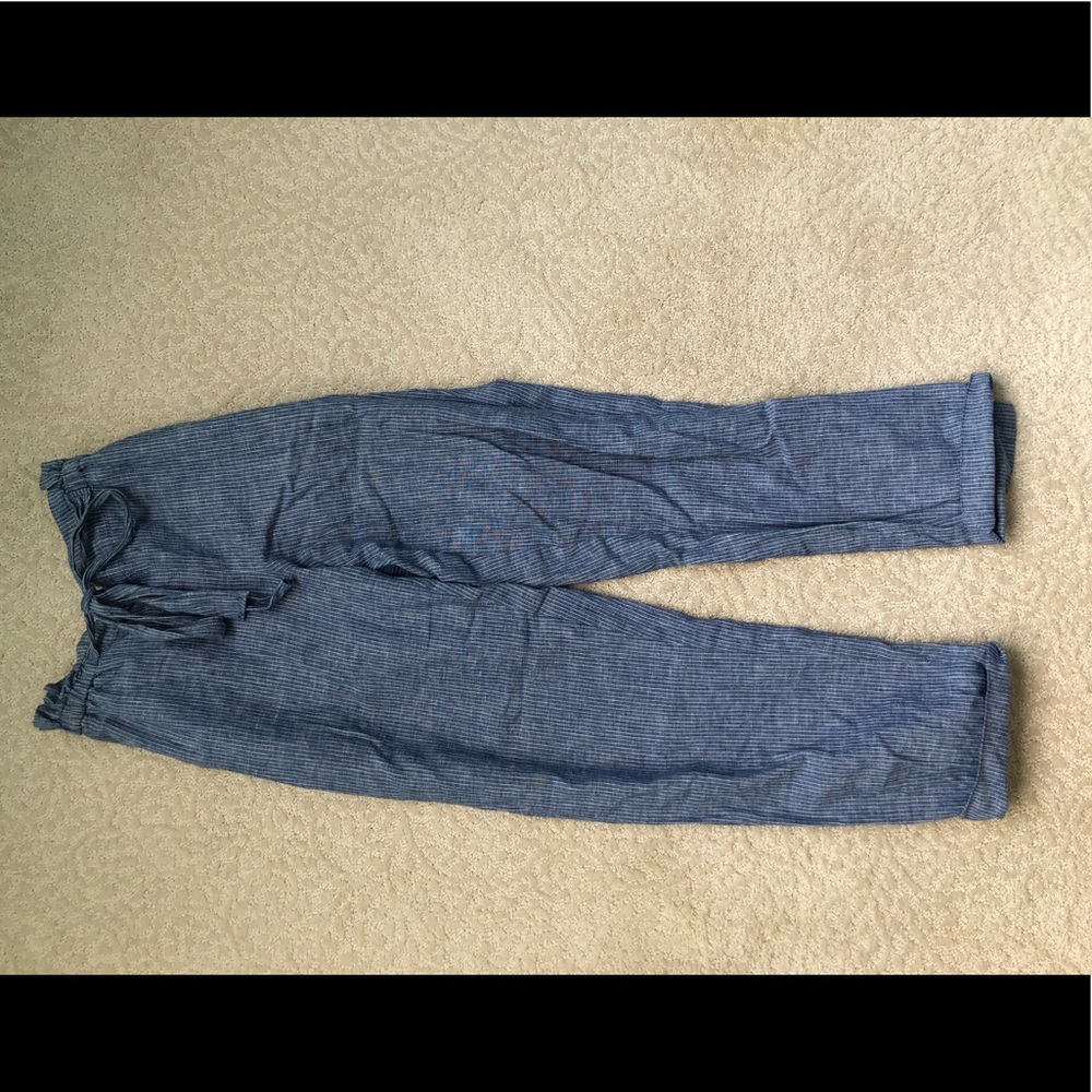 Blue/white linen pants